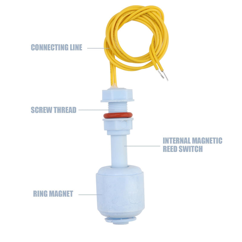 [Australia - AusPower] - Pack of 2 Liquid Float Switch Liquid Sensor Water Level Sensor PP Plastic Float Switch for Hydroponics Gardening Aquarium Pool Tank 10 W 52 mm Blue 