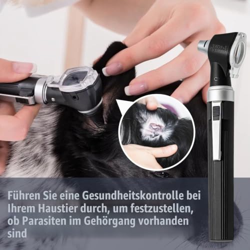 Portable Otoscope Kit: Otoscope with LED Light, Direct Lighting Ear Care Tool, 3x Magnification, 8 Caps and 1 Storage Case, Diagnostics for Children and Adults, for Home Use and Clinic