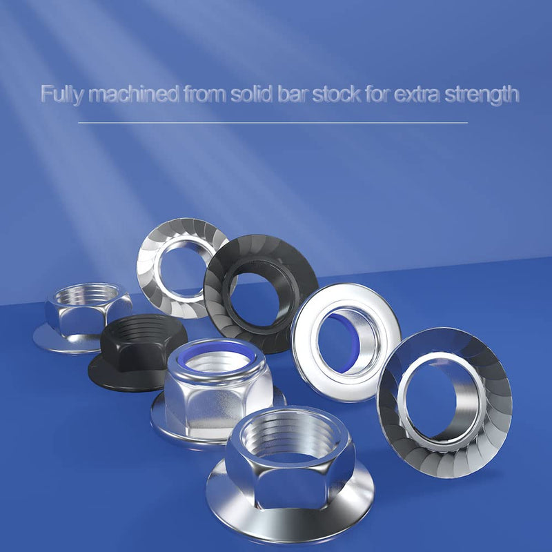[Australia - AusPower] - M12x1.75 Flange Galvanized Black Nut Hex 304 Stainless Steel Types ROARADE Serrated and Flat (M12x1.75 304 Galvanized Black 10 PCS) M12x1.75 304 Galvanized black 10 PCS 