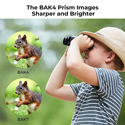 K&F Concept 8x21 Compact Binoculars for Kids and Adults, with BAK4 Prism, FMC Lens, IP65 Waterproof & Neck Strap for Bird Watching Hunting Travel Camping Stargazing