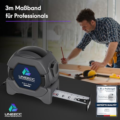 Premium Tape Measure 3 m | Auto Lock - Automatic Tape Lock | Tape Measure 3 m | Magnetic Hook | Tape Measure | Extremely Robust | Roll Tape Measure 1
