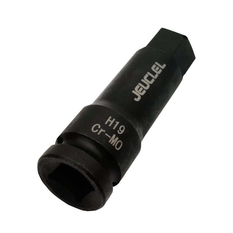 [Australia - AusPower] - 19mm Hex Impact Bit Socket, H19 1/2-Inch Impact Drive Allen Socket, Cr-Mo Steel Lengthen Hex Screwdriver Socket Adapter H19 19MM 