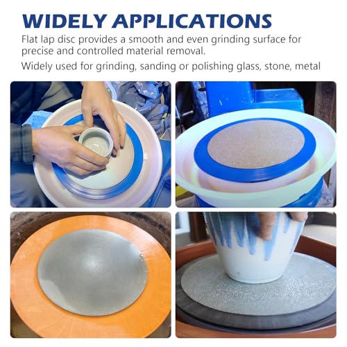 SCOTTCHEN Diamond Grinding Disc, 8” (200mm),No Center Hole,Flat Lap Disk Polishing Discs -240 Grit,Sanding Grinding Disc for Gemstone, Tile, Porcelain, Glass & Metal Polishing 240grit