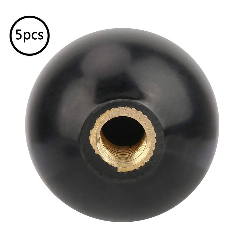 [Australia - AusPower] - 5Pcs Ball Knob M1035 Nylon Ball Knobs Ball Lever Knob Black Round Ball Engineering Plastic Lever Knob Machine Tool Replacement 