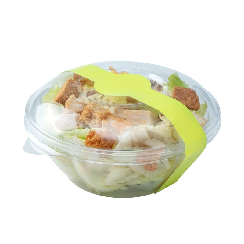 Restaurantware RW Base 12 x 1.5 Inch Packaging Bands 100 Self-Adhering Belly Bands - Disposable Strong Green Paper Label Stickers For Packaging Supplies Keeps Take Out Containers Sealed Eco Green 12 inches x 1.5 inches