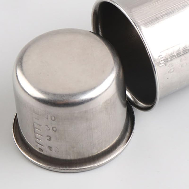 [Australia - AusPower] - DECHOUS 4Pcs Stainless Steel Graduated Medicine Cups 1.96 Inch Portable Measuring Cups for Pills and Liquid Medication 40Ml Capacity Silver 