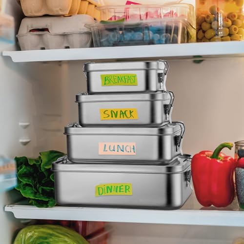 Leonyo 18/10 Stainless Steel 47oz Metal Bento Box with Divider, 2Pack 47.0 ounces 2