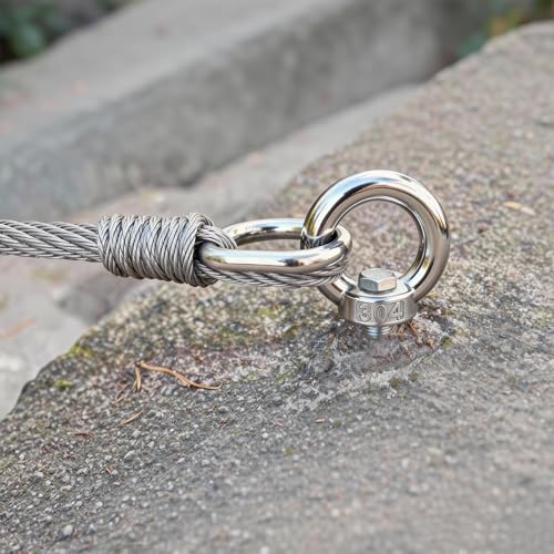 Ranstac M10 lifting eye nuts, ring-shaped eye bolt hardware set of 5 pieces HS/LM-15