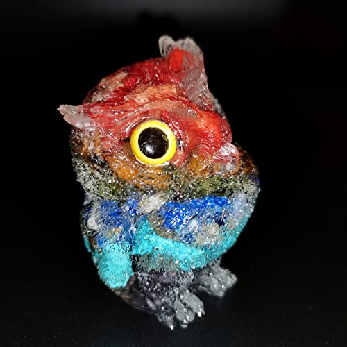 2.4" Natural Crystal Owl Statue Reiki Healing Animal Figurines 7 Chakra