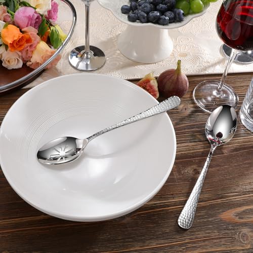 KEAWELL Louise hammered hostess serving utensil set with fork, spoon, and tongs for elegant table service.