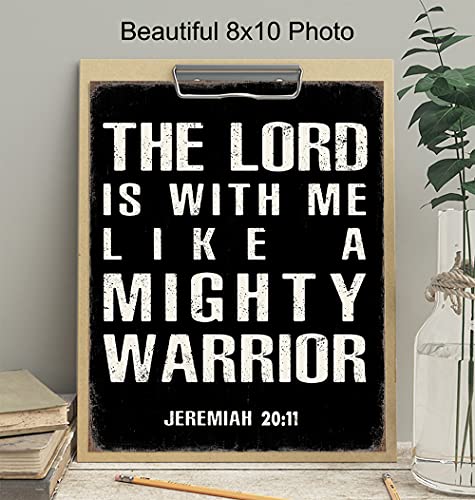 Christian Religious Gifts for Men - Catholic Wall Art Decor - Inspirational Scripture Bible Verses - Spiritual Positive Quotes - Man Cave, Home Office, Boys Bedroom - Motivational Sayings - Man of God