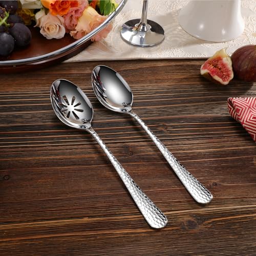 KEAWELL Louise hammered hostess serving set with utensils, featuring a stylish design for serving appetizers and desserts.