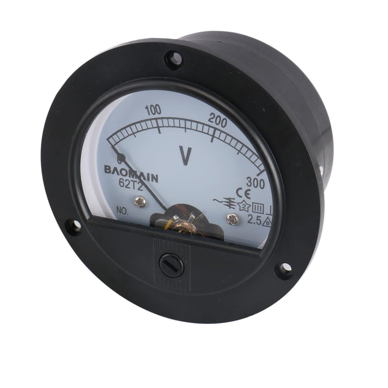 [Australia - AusPower] - Baomain 62T2 AC 300V Analogue Panel Meter Volt Voltage Gauge Analog Voltmeter Round Voltmeter 