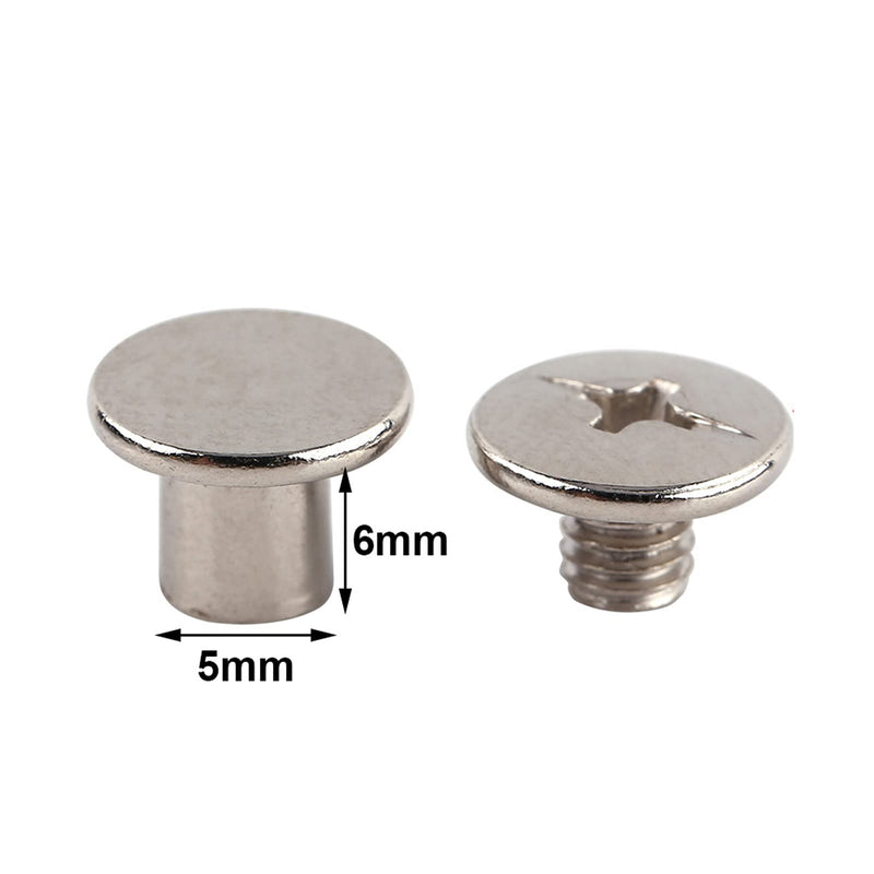 [Australia - AusPower] - Rivet Screws, 100PCS Binding Screws + 100PCS Binder Screw Set DIY Rivet Screw Chicago Binding Screw Phillips Head Rivets for Photo Album Leather Working 