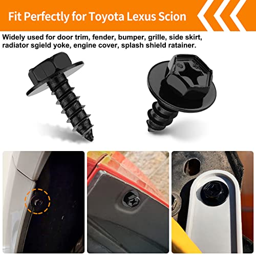 Luxlead fender liner screws and splash shield bolts assortment, 30-piece automotive fastener set