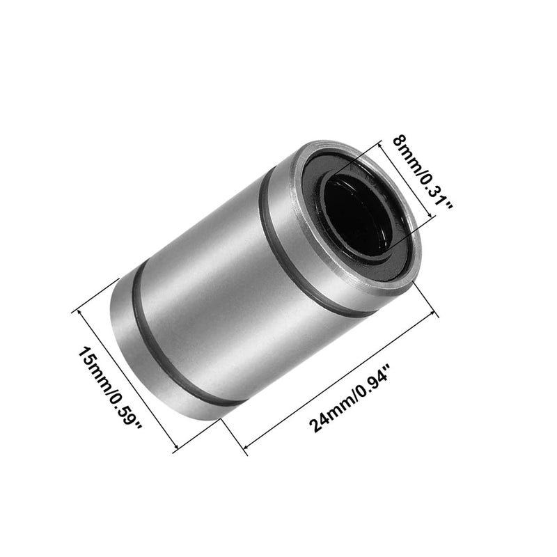 [Australia - AusPower] - Linear Ball Bearings, LM8UU 8mm Linear Motion Bushing Double Side Rubber Sealed Rod Liner Shaft Parts for CNC Machine 3D Printer 12 Pack 