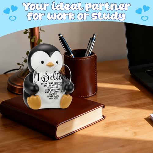 THRXOBN Destiny's Path Penguin Statue Gift, Fateful Love Present for Husband from Wife, Soulmate Journey Keepsake for Husband, Romantic Home Office Decor WQ11 Husband10