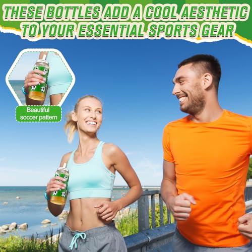 Maxdot 24 Pack 14.2 OZ Soccer Plastic Cups with Lid Straw