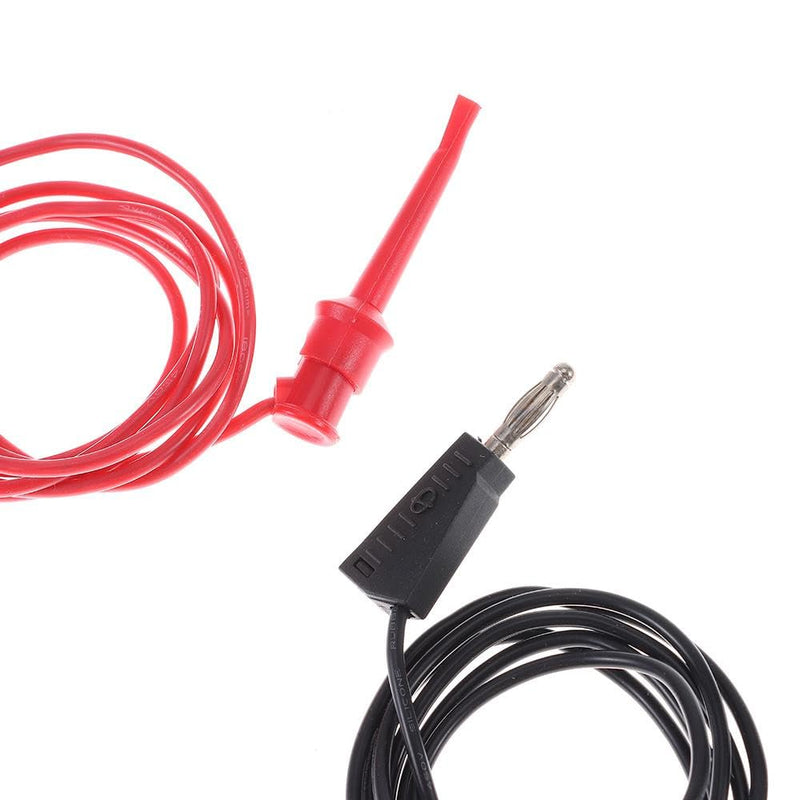 [Australia - AusPower] - 2PCS 4MM Stackable Banana Plug to Test Hook Clips Multimeter Test Leads Mini-Grabber Connector Electronic DIY Tools 100cm 