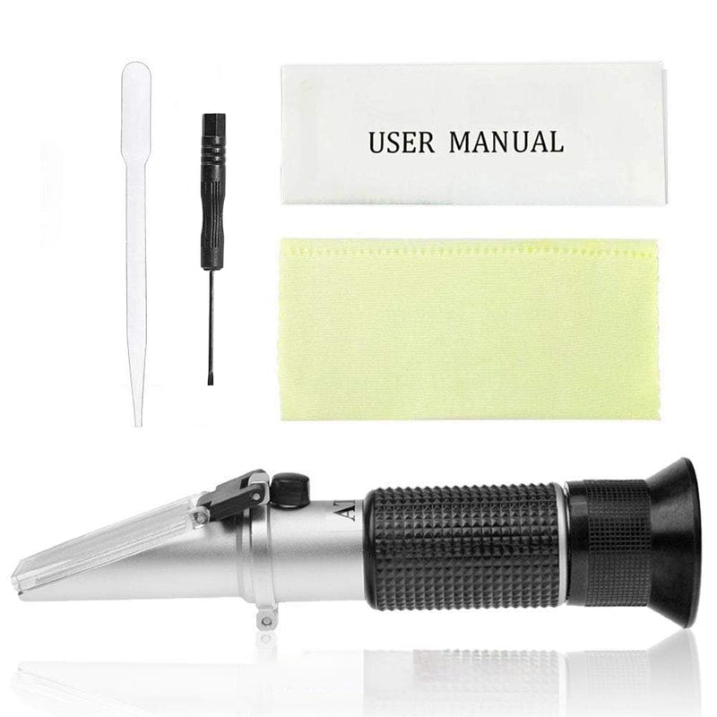 [Australia - AusPower] - LABO Brix Refractometer with ATC, Dual Scale 0-40% Brix/0-25% Alcohol, Handheld Refractometer for Honey, Brix Meter for Wine, Beer, Grape Juice, Fermentation, Brewing, Home Winemaking 
