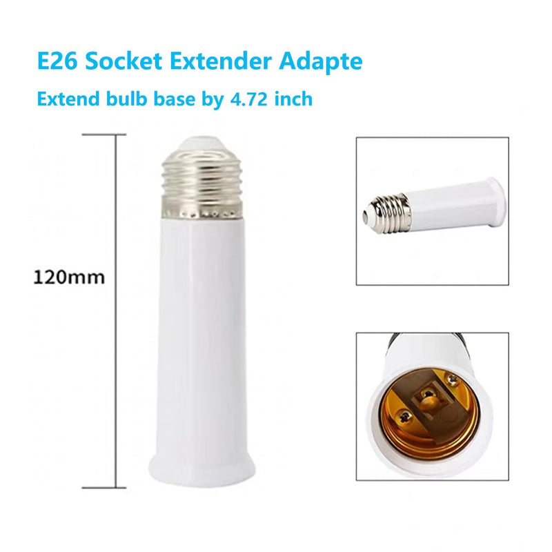 [Australia - AusPower] - E26 Socket Extender, E26 to E26 Standard Medium Base, 4.72 inch Extension Socket Adapter, Light Bulb Socket Extension, Lamp Holder Adapter?3 Pack? 