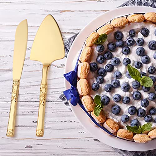 Wedding Cake Knife and Server Set Stainless Steel Cake Cutting Set Cake Knife Pie Server Set Serving Utensils for Wedding Birthday Parties G03