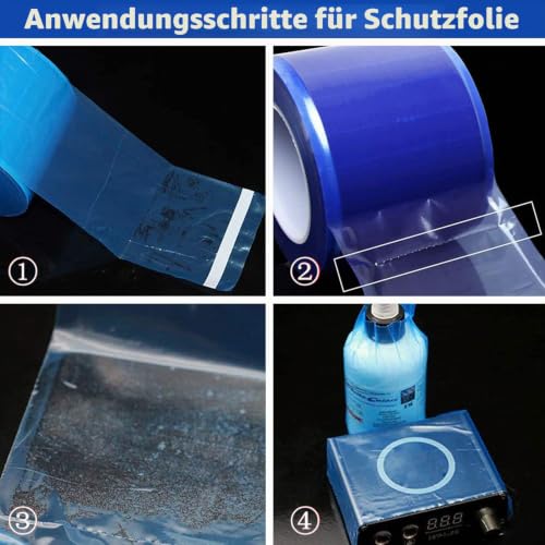 Unihubys Barrier Film Tatto Protective Film – Barrier Film Roll 1200 Sheets 4 x 6 Inch Tattoo Dental Disposable PE Protective Film with Dispenser to Fend Against Infections