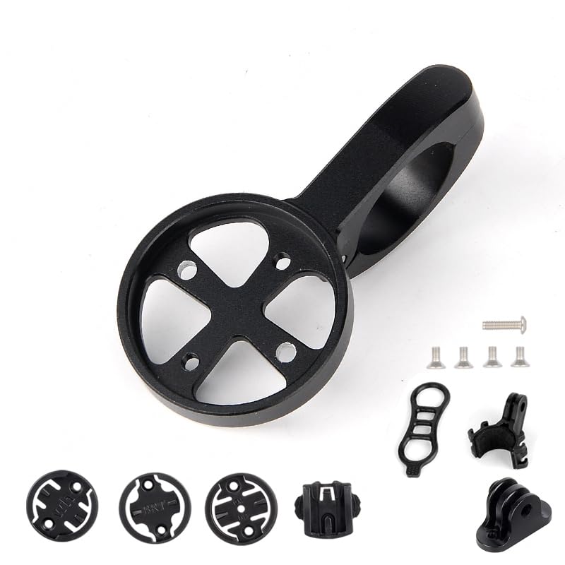 [Australia - AusPower] - GPS Computer Mount for Aero Bars, TT Bars, or Tri Bars for Road and Triathlon Bikes Compatible with Garmin, Wahoo, CatEye, and Bryton with GoPro Action Camera and Bike Light Attachment 
