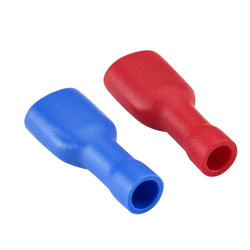 Quick Coupling Socket Vinyl Fully Insulated, 6.3 x 0.8 mm Cable Lug, Red for 0.5-1.5 mm² (22-16 AWG), Blue for 1.5-2.5 mm² (16-14 AWG), Pack of 120 Red-blue 120