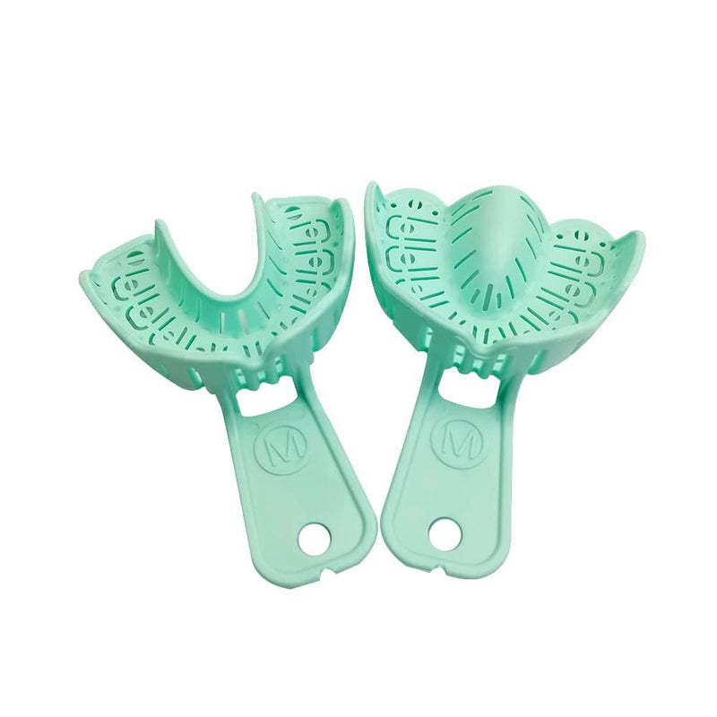 [Australia - AusPower] - Dental Impression Trays Disposable Dental Implant Trays Plastic Green Full Mouth Autoclavable Perforated Impression Trays Set Mold Tray 3 Pairs (LS-Mix 3pairs) LS-MIX 3pairs 