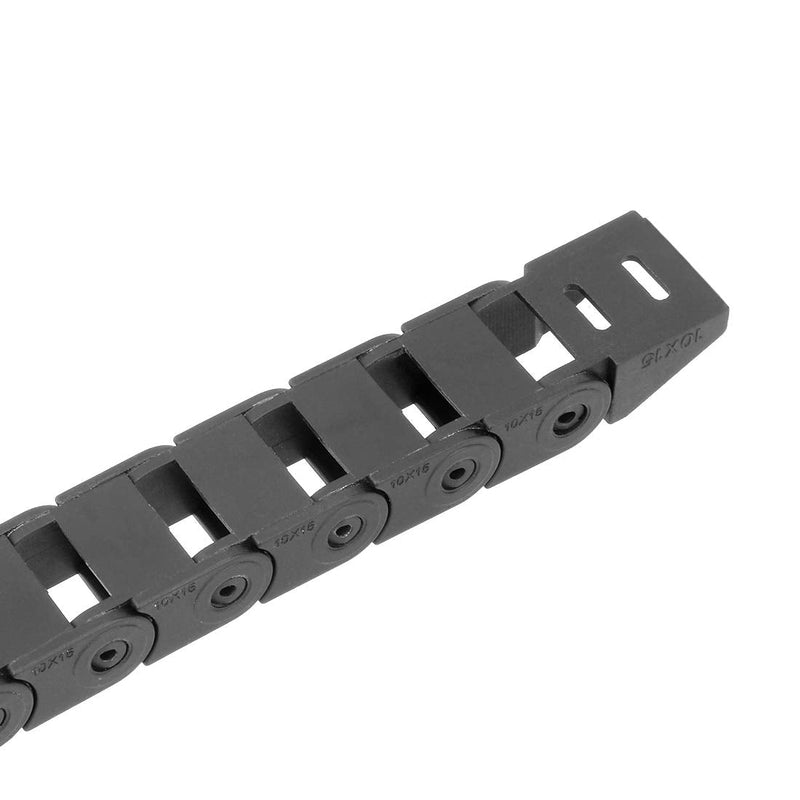 [Australia - AusPower] - uxcell Drag Chain Cable Carrier Closed Type with End Connectors R18 10X15mm 1.5 Meter Plastic for Electrical CNC Router Machine Black 