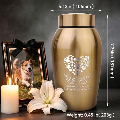 Cremation Urns for Human Ashes Adult for Woman Men with Wings of Angel Gold Middle