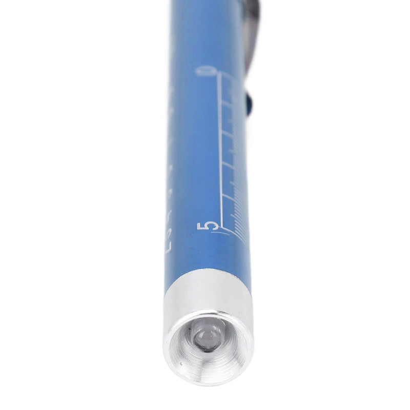 [Australia - AusPower] - Pen Lights for Nurses, Aluminum Alloy LED Penlight with Pupil Gauge – Concave Design for Precise Yellow Lighting, Medicals Pen Light(Blue) 