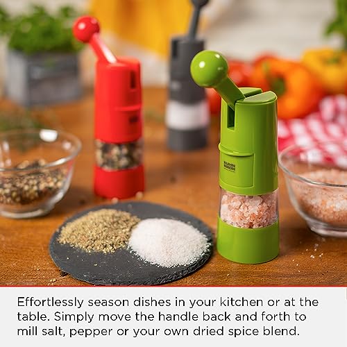 Kuhn Rikon Ratchet Spice Grinder, Ceramic Mill for Salt and Pepper, Red