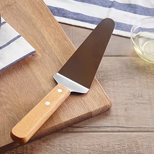 10 Packs Pizza Server Spatula Pie Servers Spatula With Wooden Handle Shovel Stainless Suitable For And Easy to Grip Pizza Spatulas Pie Server Cake Pizza Servers 10