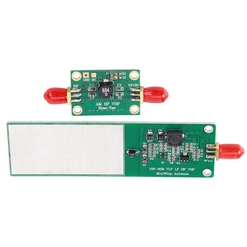 Walfront 10kHz-30MHz Mini Whip Active Antenna, 2-Piece RTL SDR Shortwave Radio Receiver SMA Short Cut SDR Antenna System with Female Interface