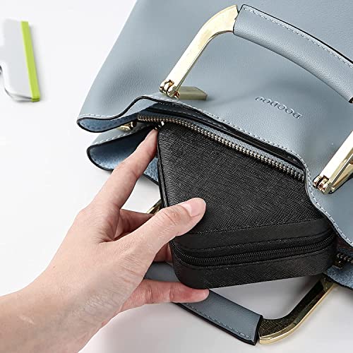 Neveika Portable Travel Mini Jewelry Box Leather Jewellery Ring Organizer Case Storage Gift Box Girls Women (4pcs black). 4