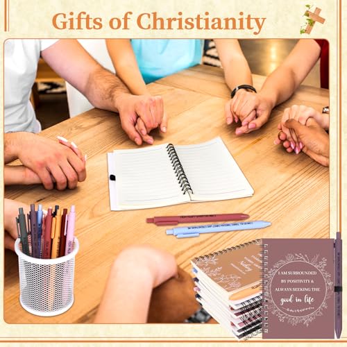 20pcs Christian Ballpoint Pen and Notebook Bulk Christian Gifts Retro Colour