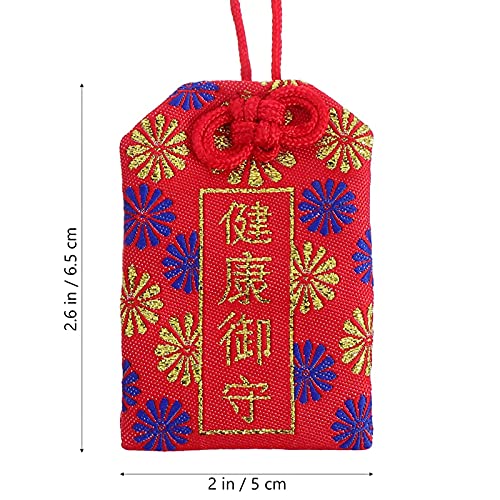 Japanese Omamori Amulet Good Luck Charms Hanging Sachet and 5 Chinese Feng Shui Coins 2 Coins Bracelet for Good Luck and Healthy