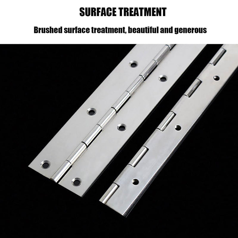 [Australia - AusPower] - 4PCS 18Inch Continuous & Piano Hinges, Heavy Duty Stainless Steel Piano Hinge, Smooth Polished Folding Continuous Hinge, 0.04inch Leaf Thickness, 1.2inch Open Width 