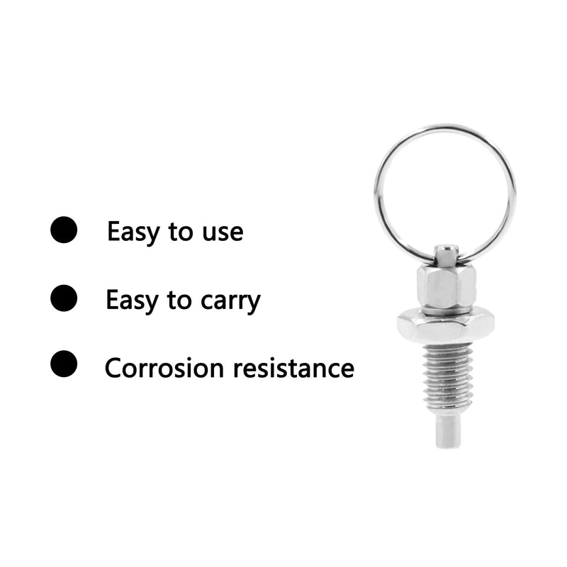 [Australia - AusPower] - Spring Plunger with Pull Ring,TTZEZE M6-3mm/0.12''Stainless Steel Stubby Hand-Retractable Spring Plunger,Non-Locking Type Index Plunger 2 PCS M10-6mm/0.24'' 2 PCS M10-6mm/0.24'' 
