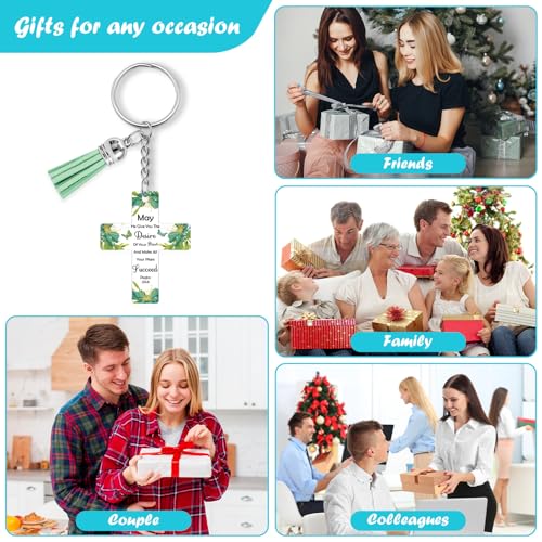 Christian Keychain Gift Inspirational Religious Acrylic Keyring Spiritual Religious Gifts for Women Girl Daughter Sisters Friend Mum Bible Verse Keyring Baptism Easter Faith Christmas Birthday Gifts