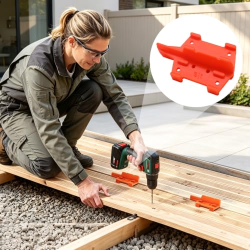 Hxcioy orange ABS deck board spacers, 1/8 and 3/16 inch spacing tools, 6-piece set