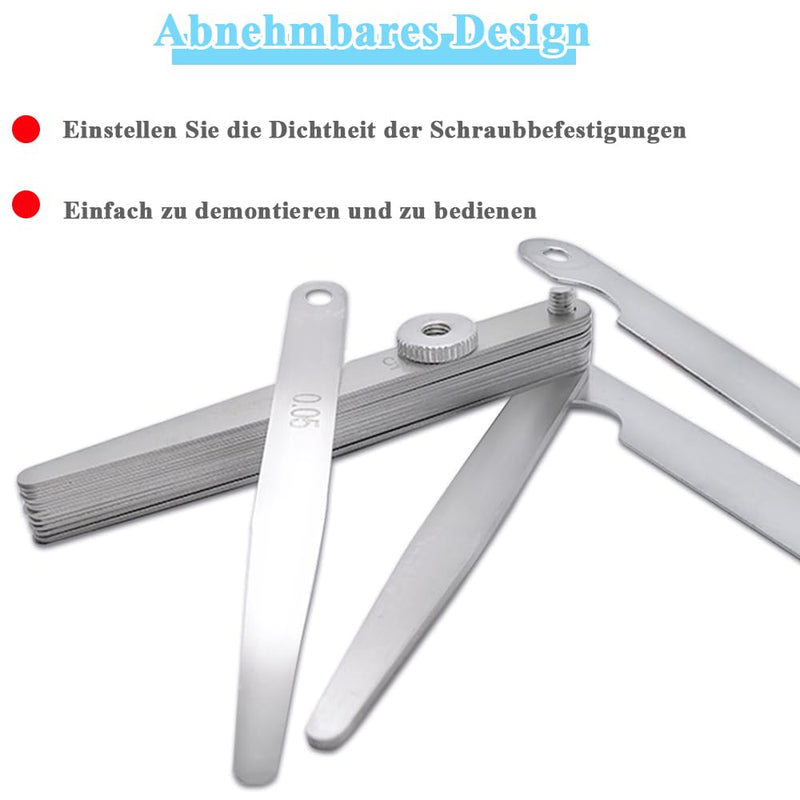 [Australia - AusPower] - Moyata Metric Feeler Gauge with 17 Blades, Feeler Gauge, Stainless Steel Feeler Gauge Set, 0.02-1.00 mm Feeler Gauge Spark Plug Gap Tool, Feeler Gauge Valve Game for Measuring the Gap Width/Thickness 