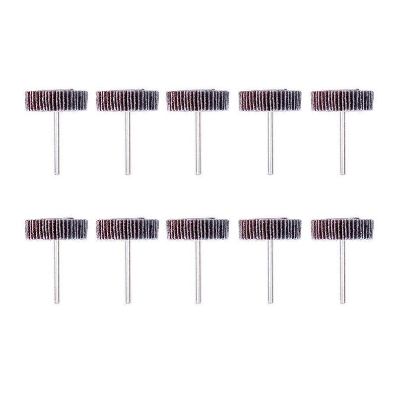 [Australia - AusPower] - AUTOTOOLHOME 10 Pack Abrasive Flap Wheel Sander 80 Grit 1/8 inch Shank for Drill Grinding Polishing Sanding Wheels Rotary Tool 