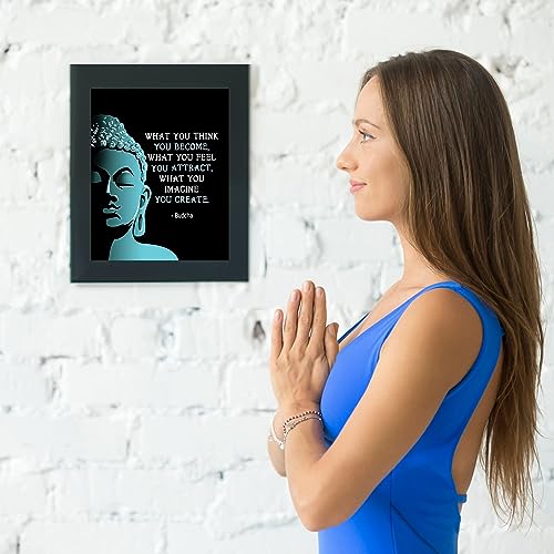 "What You Think, Feel & Imagine" Buddha Quotes Print - 8x10" Spiritual Wall Art Ideal For Home Decor, Studio Decor & Office Decor. Perfect Gift For All. Unframed