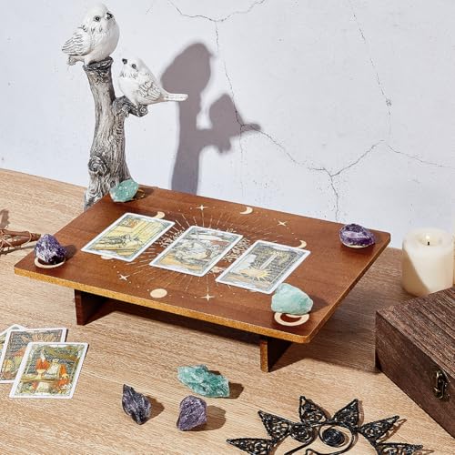 PH PandaHall Wooden Meditation Altar Table for Room Decor 11.8x7.8 inch
