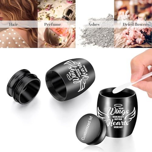 Small Keepsake Urns for Human Ashes Angel Wings Cremation Urns for Ashes 4 Piece Stainless Steel Funeral Memorial Ashes holder-Your Wings Were Ready, But My Heart Was Not (Silver 4pcs) Silver 4pcs