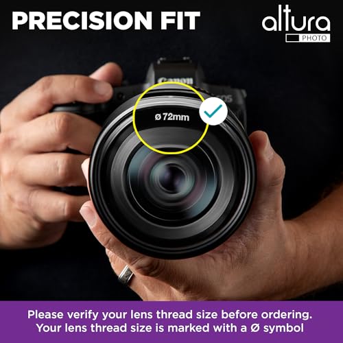 Altura Photo 72mm Camera Lens Filter Kit, UV, Polarizing & ND with Case
