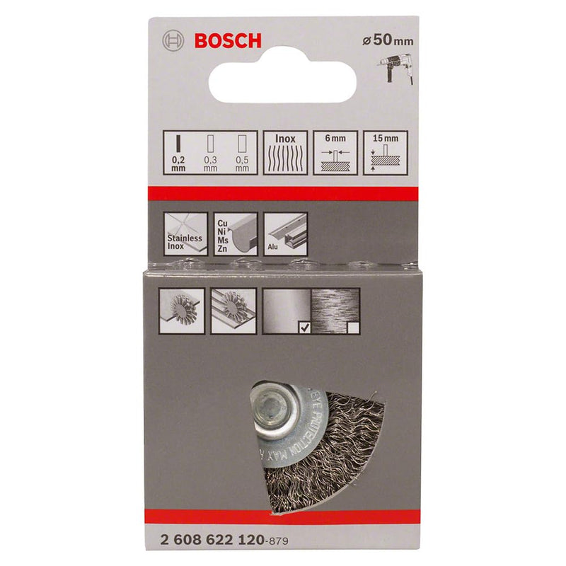 [Australia - AusPower] - Bosch 2608622120 Wire Wheel, Silver, 50 mm 